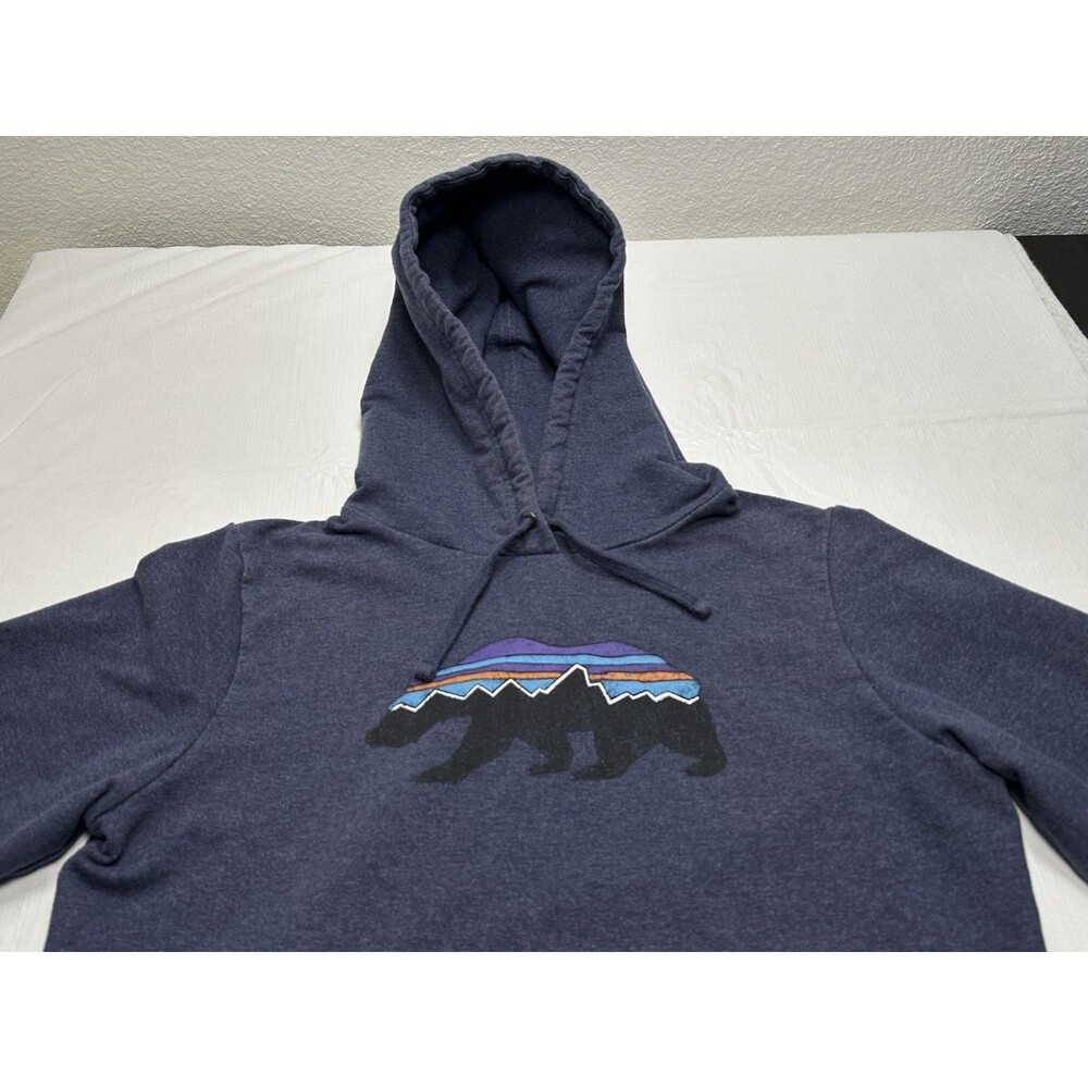 Women's Patagonia Fitz Roy Bear Midweight Hoody Size Medium Navy Heather #39522 - Picture 2 of 11